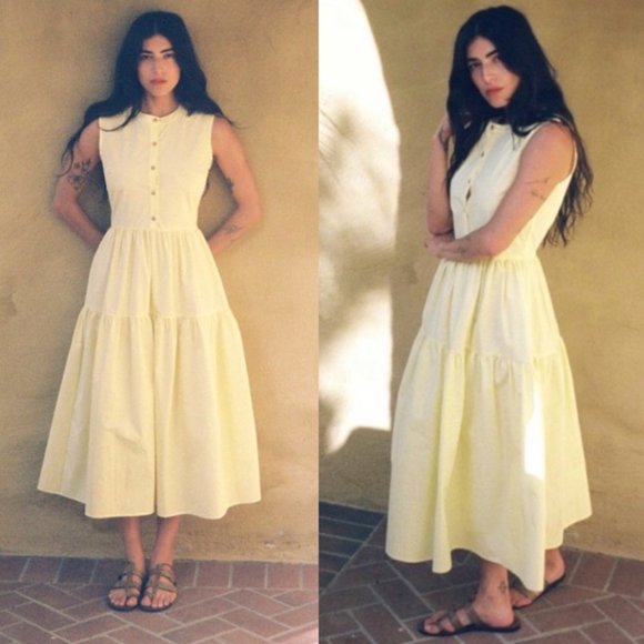 Ciao Lucia Yellow Midi Dress - Picture 1 of 7